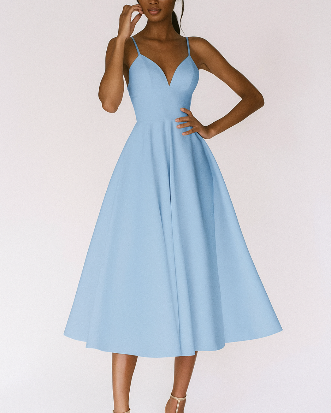 Noor | Dames Midi-jurk met Bandjes Bruiloft Gast