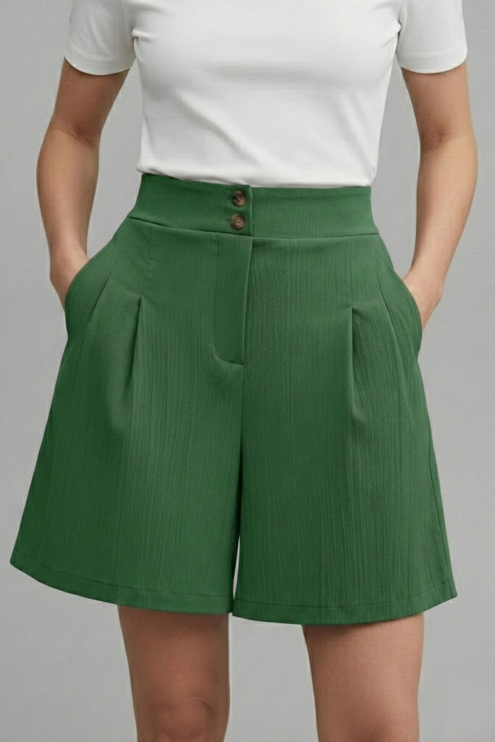 Noortje | Stijlvolle Damesshort Met Wijde Pijpen En Hoge Taille