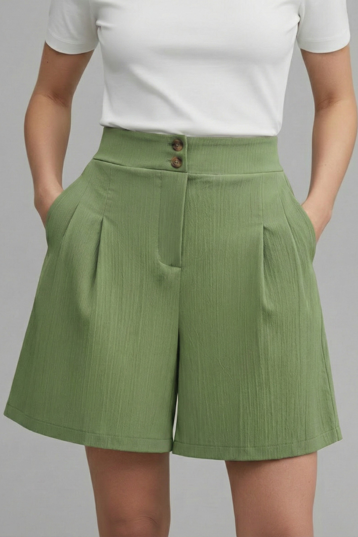 Noortje | Stijlvolle Damesshort Met Wijde Pijpen En Hoge Taille