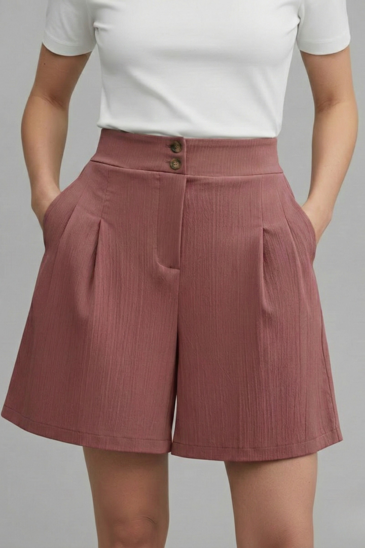 Noortje | Stijlvolle Damesshort Met Wijde Pijpen En Hoge Taille