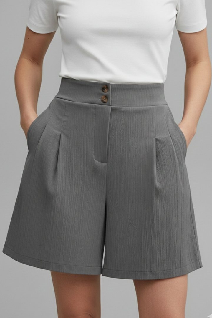 Noortje | Stijlvolle Damesshort Met Wijde Pijpen En Hoge Taille