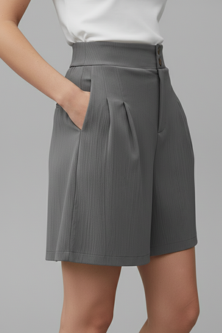 Noortje | Stijlvolle Damesshort Met Wijde Pijpen En Hoge Taille