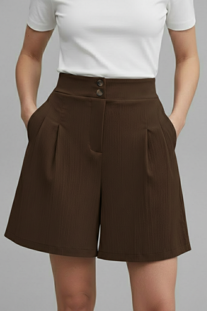 Noortje | Stijlvolle Damesshort Met Wijde Pijpen En Hoge Taille