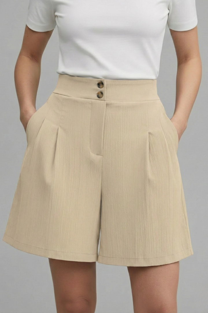 Noortje | Stijlvolle Damesshort Met Wijde Pijpen En Hoge Taille