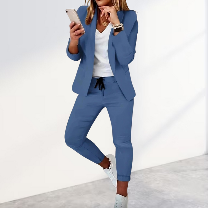 Nora | Dames Co Ord Set Blazer Joggingbroek Elastische Taille
