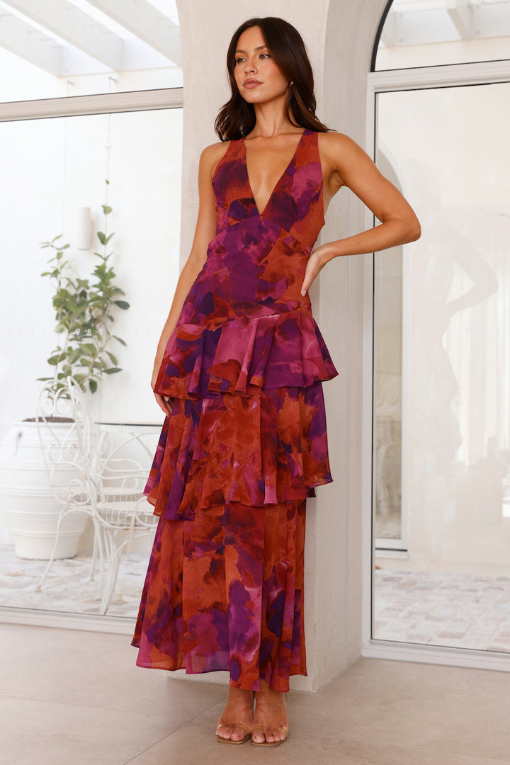 Othella | Elegante Dames V-Hals Chiffon Maxi Jurk