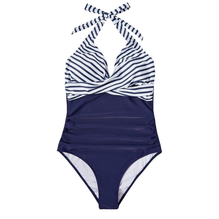 Roos | Dames Badpak Halter V hals Rugloos Tropische Print Zomer
