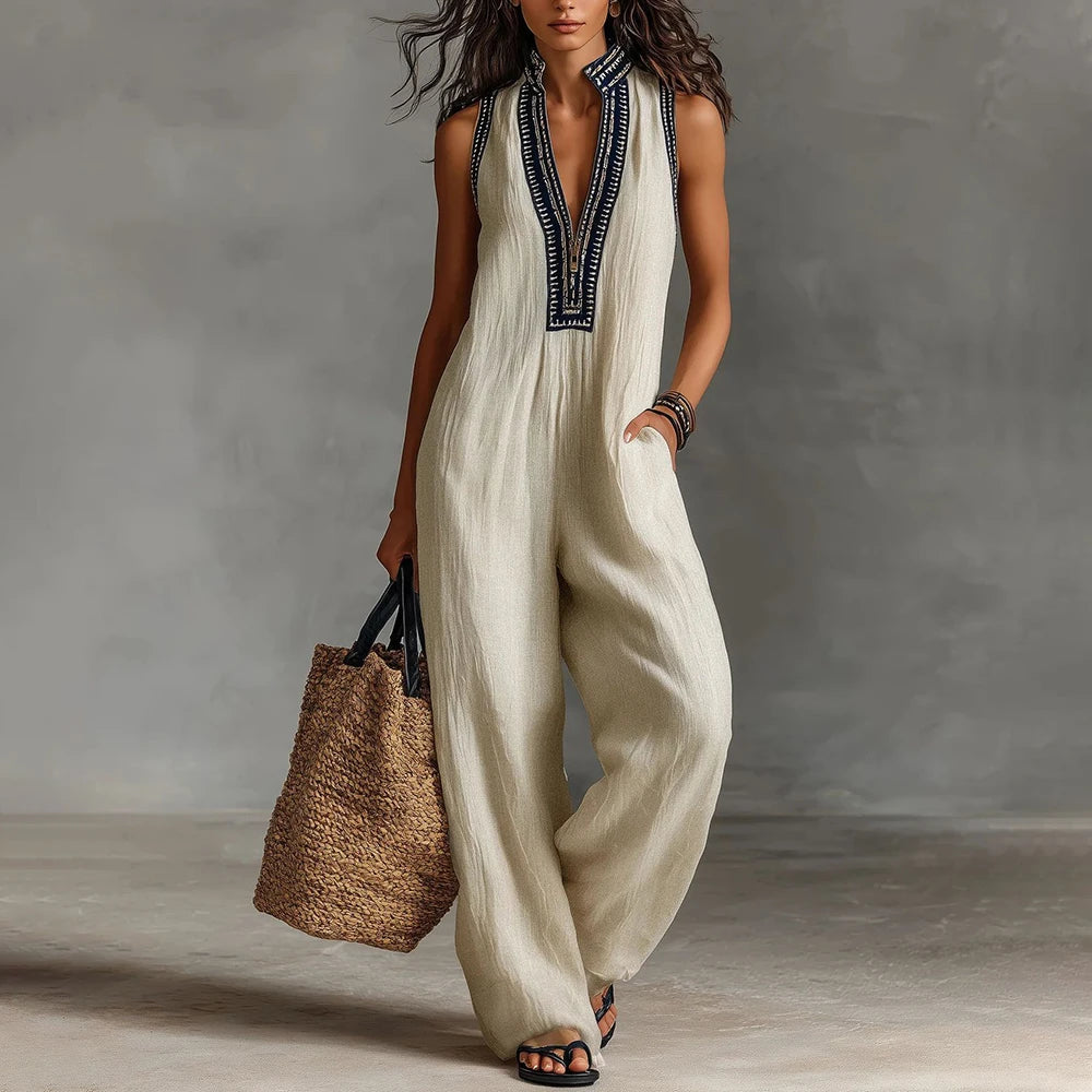 Rosalie | Dames Jumpsuit Zomer Overall Wide-Leg Mouwloos