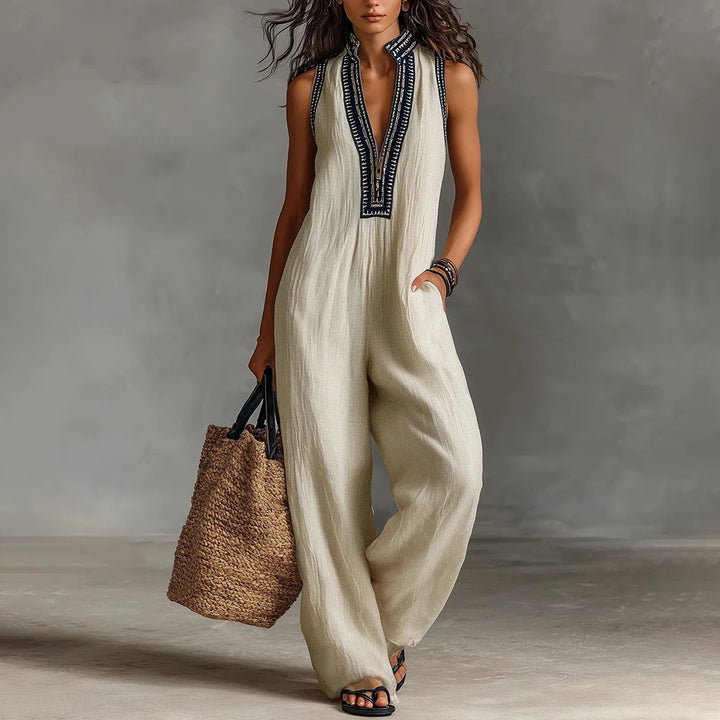 Rosalie | Dames Jumpsuit Zomer Overall Wide-Leg Mouwloos
