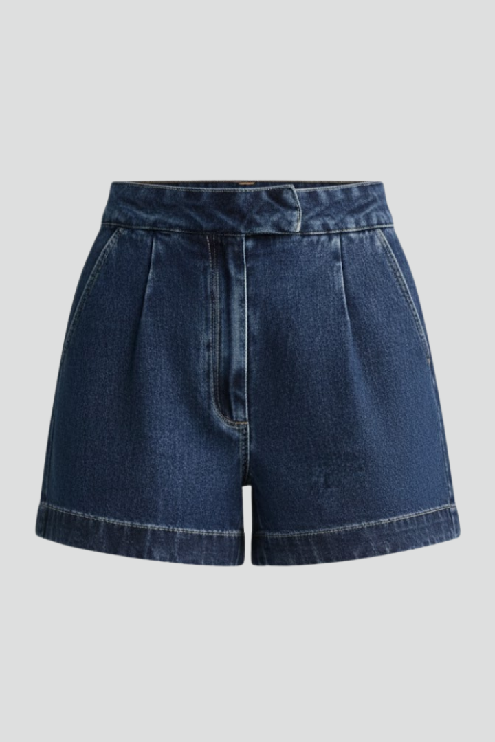 Saskia | Stijlvolle Dames Korte Broek Hoog Getailleerde