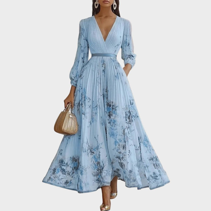 Sophie | Elegante Dames Maxi Jurk Geplooid Bloemen
