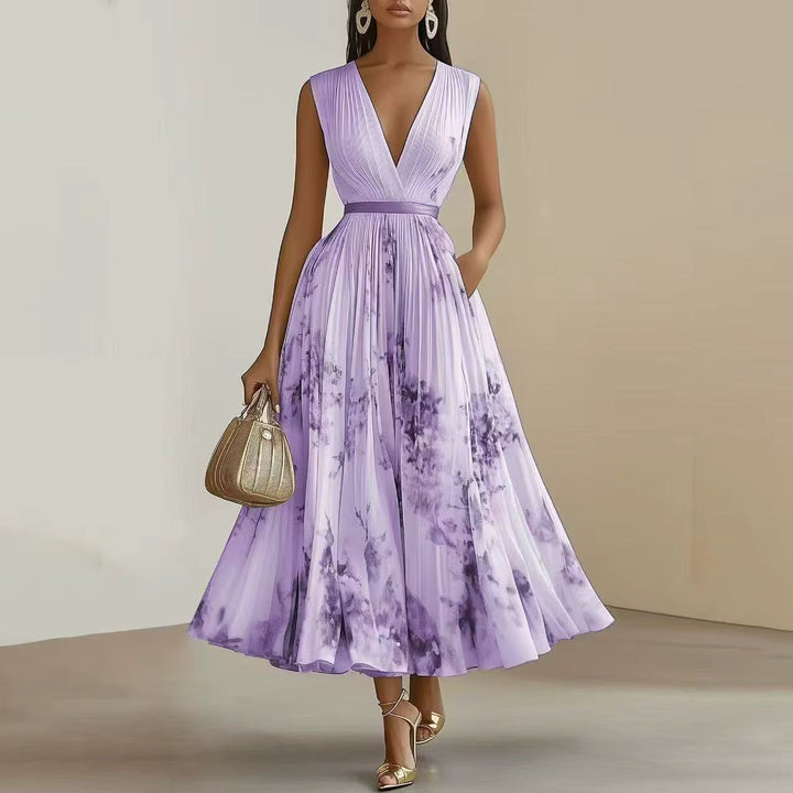Sophie | Elegante Dames Maxi Jurk Geplooid Bloemen