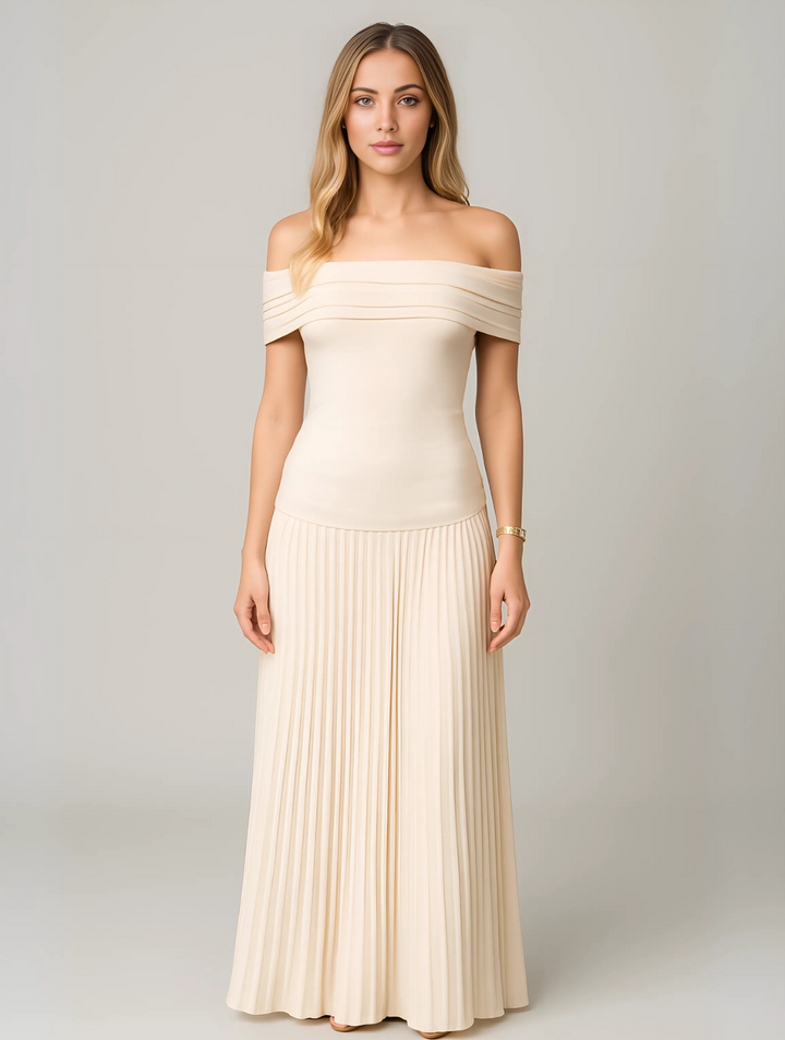 Tessa | Dames Geplooide Maxi-jurk Bruiloft Gast