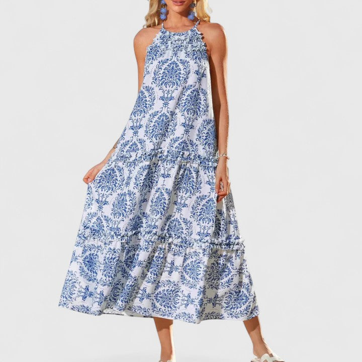 Vera | Dames Maxi Halter Jurk Boho Bloemenprint
