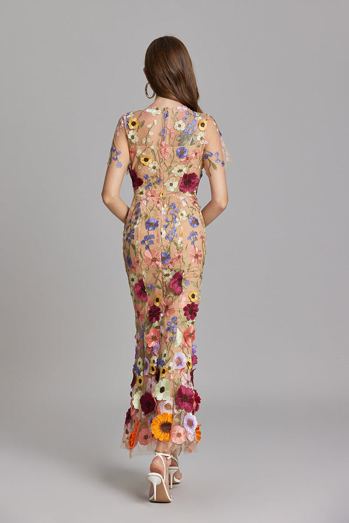 Vespera | Elegante Dames Mouwloze Maxi Jurk met Artistieke Bloemenprint
