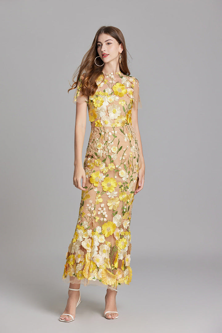 Vespera | Elegante Dames Mouwloze Maxi Jurk met Artistieke Bloemenprint