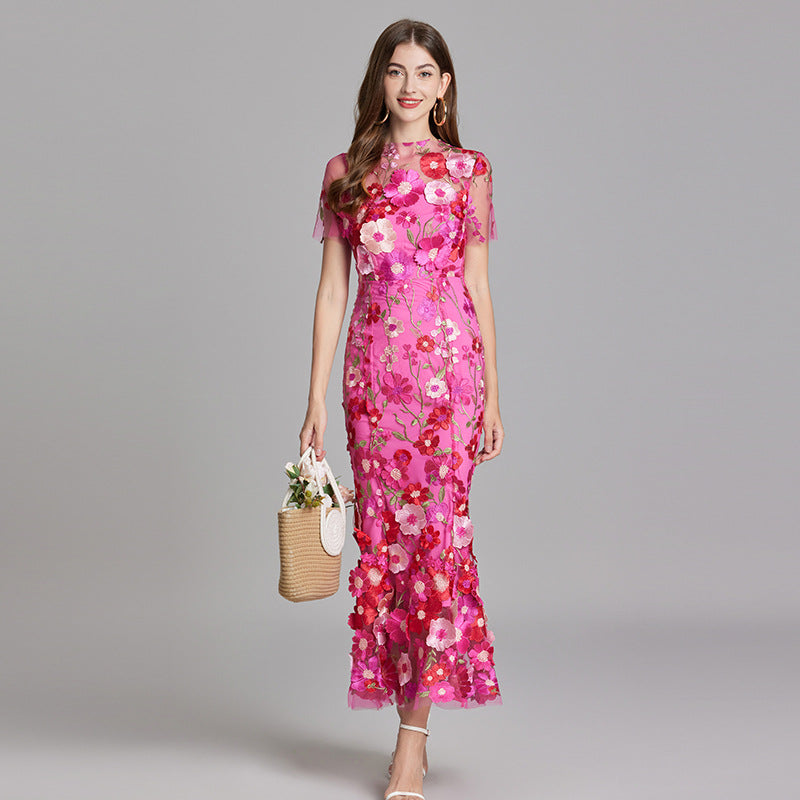 Vespera | Elegante Dames Mouwloze Maxi Jurk met Artistieke Bloemenprint