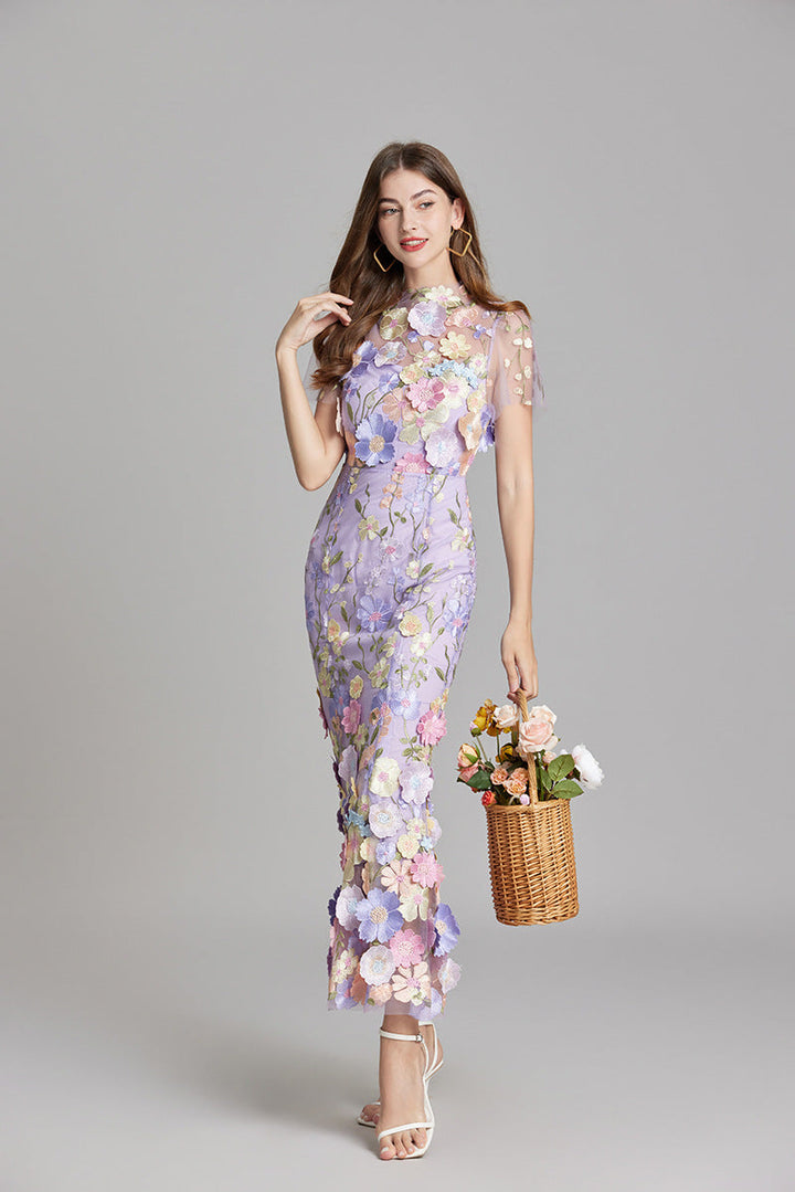 Vespera | Elegante Dames Mouwloze Maxi Jurk met Artistieke Bloemenprint