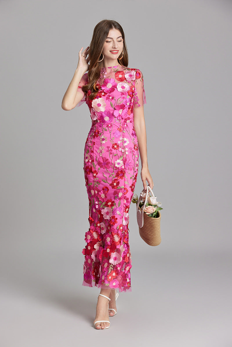 Vespera | Elegante Dames Mouwloze Maxi Jurk met Artistieke Bloemenprint