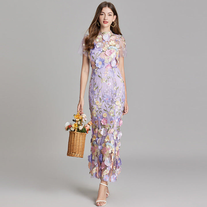 Vespera | Elegante Dames Mouwloze Maxi Jurk met Artistieke Bloemenprint