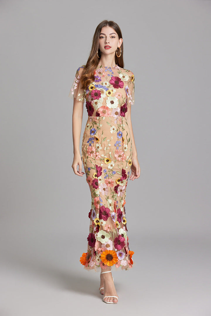 Vespera | Elegante Dames Mouwloze Maxi Jurk met Artistieke Bloemenprint