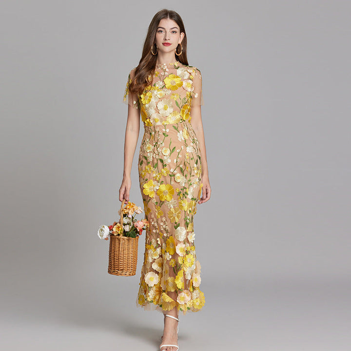 Vespera | Elegante Dames Mouwloze Maxi Jurk met Artistieke Bloemenprint