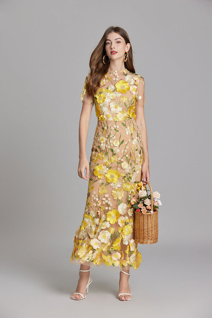 Vespera | Elegante Dames Mouwloze Maxi Jurk met Artistieke Bloemenprint
