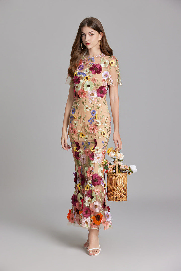 Vespera | Elegante Dames Mouwloze Maxi Jurk met Artistieke Bloemenprint