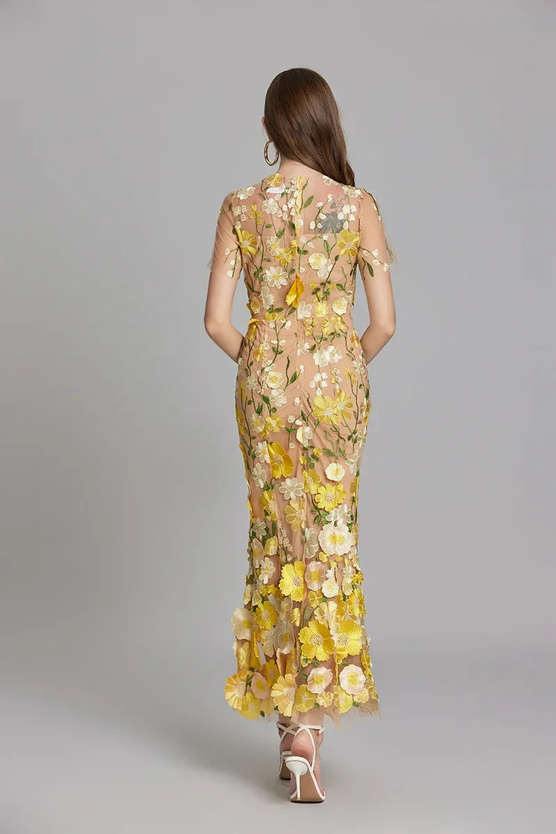 Vespera | Elegante Dames Mouwloze Maxi Jurk met Artistieke Bloemenprint