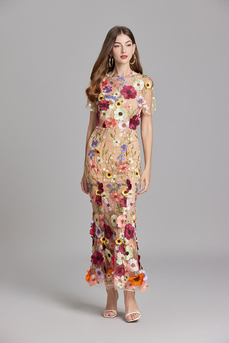 Vespera | Elegante Dames Mouwloze Maxi Jurk met Artistieke Bloemenprint