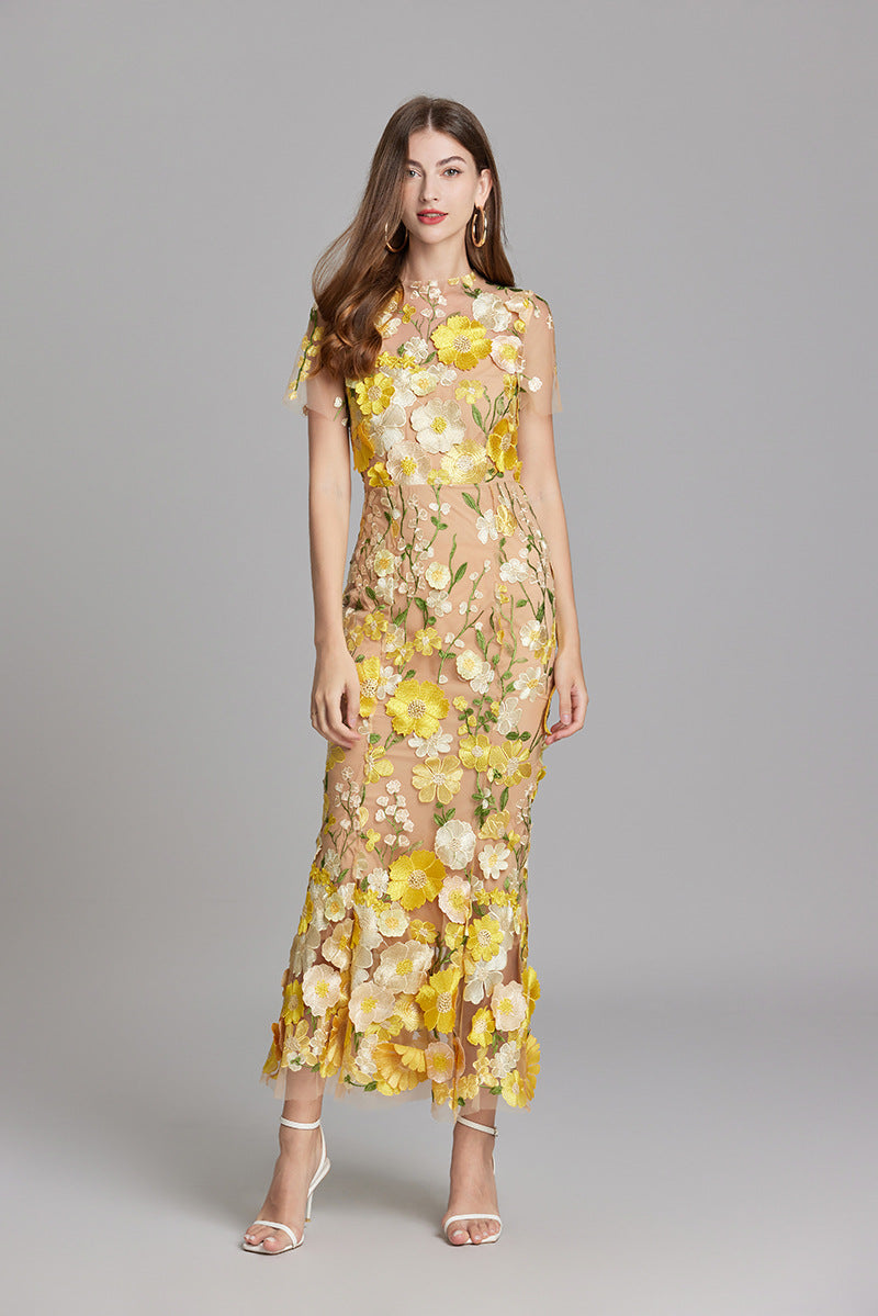 Vespera | Elegante Dames Mouwloze Maxi Jurk met Artistieke Bloemenprint
