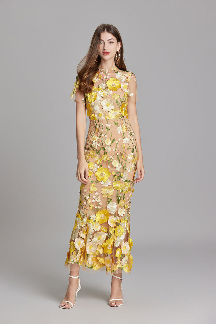 Vespera | Elegante Dames Mouwloze Maxi Jurk met Artistieke Bloemenprint