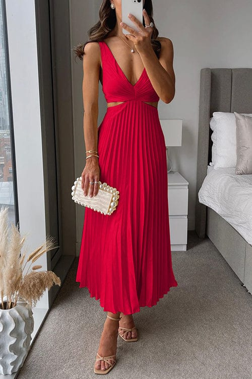 Zaria | Elegante Dames Geplooide Midi Jurk