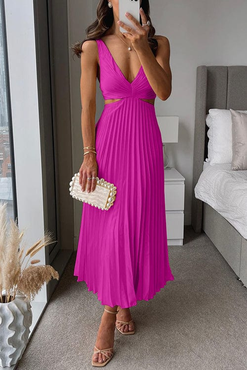 Zaria | Elegante Dames Geplooide Midi Jurk