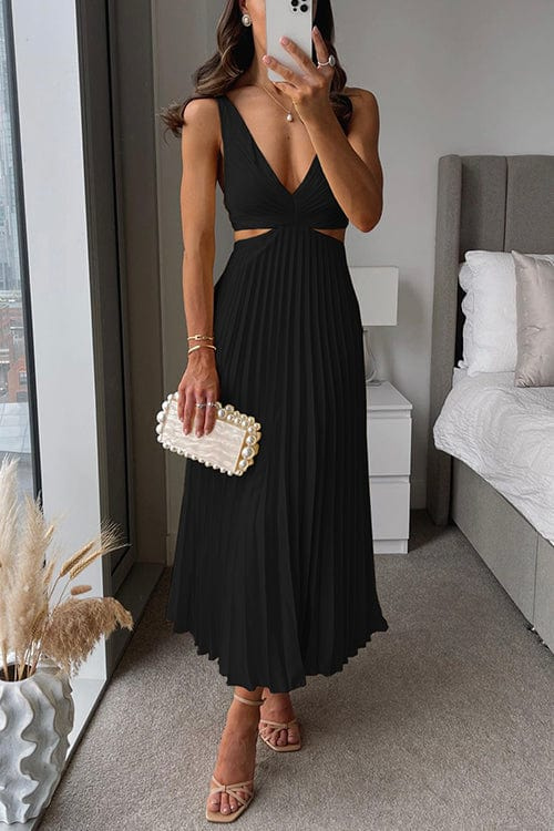 Zaria | Elegante Dames Geplooide Midi Jurk