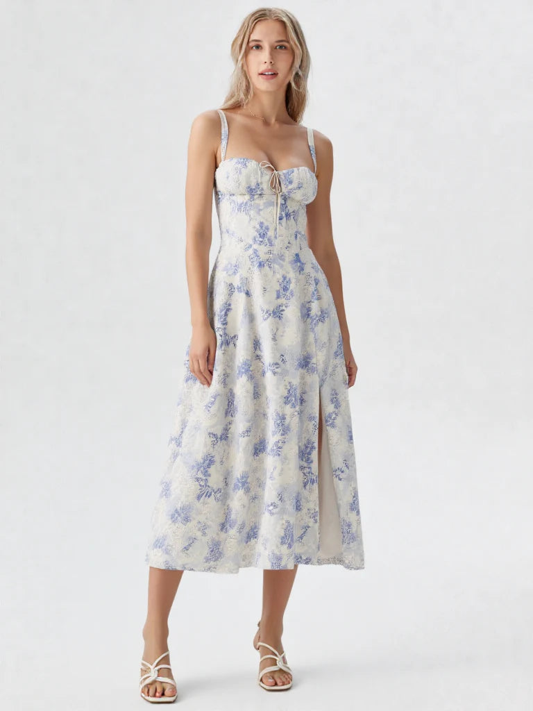 Elena | Stijlvolle Dames Corset Midi Jurk A-lijn