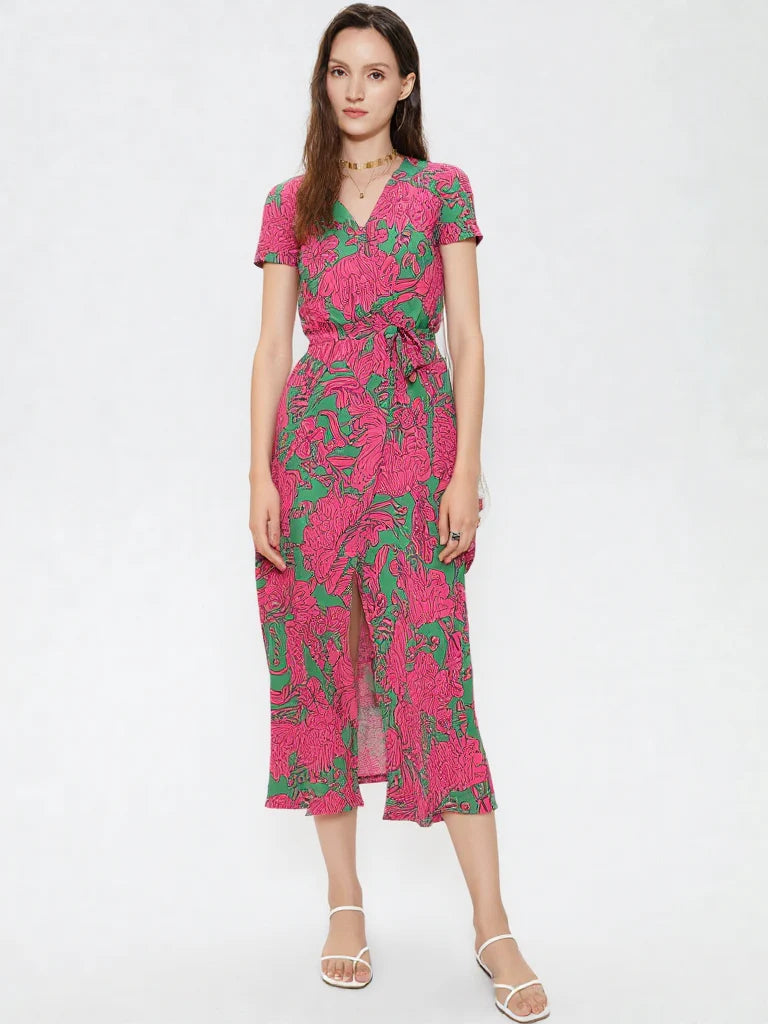 Sophie | Effortless Dames Maxi Jurk Bloemenprint Kant